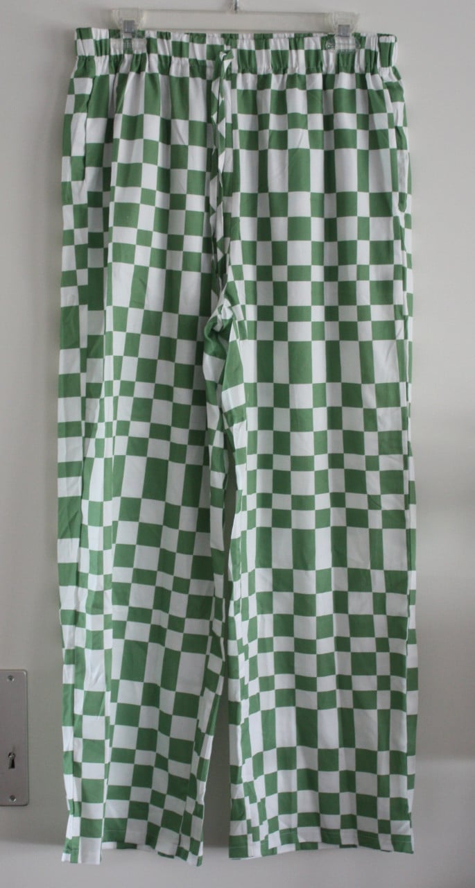 Wit groene blokken broek  maat xl