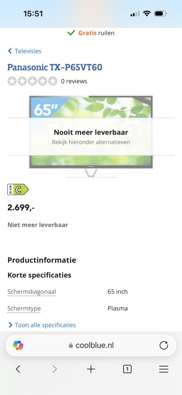 Panasonic TX-P65VT60