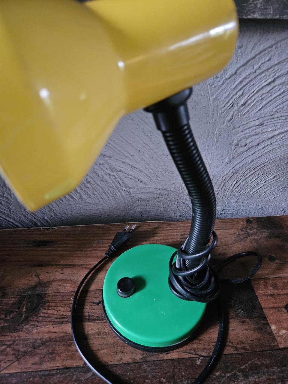 Vintage Bureaulamp Geel/Groen - Flexibele Zwanenhals