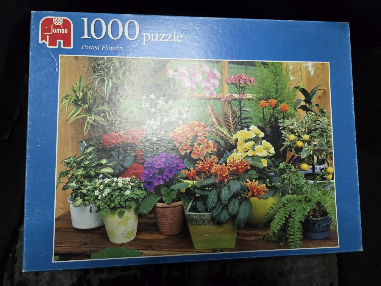 Jumbo Puzzel "Potted Flowers" van 1000 stukjes,