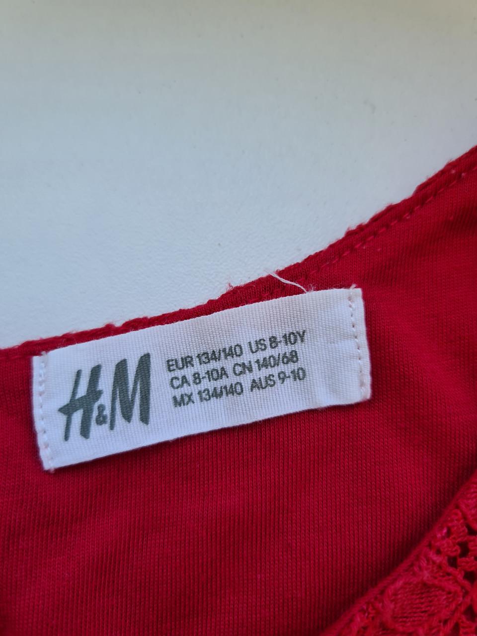 Rood kant jurkje van H&M Maat 134-140