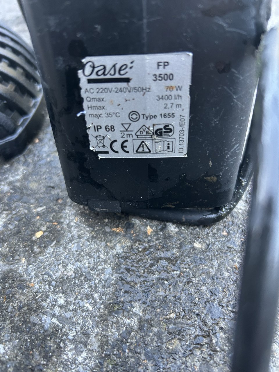 Te koop oase fp 3500 sterke en zuinige Vijverpomp en 3500 lpu