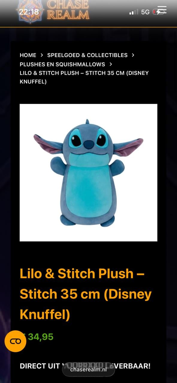 Lilo & Stitch Plush – Stitch 35 cm (Disney Knuffel)