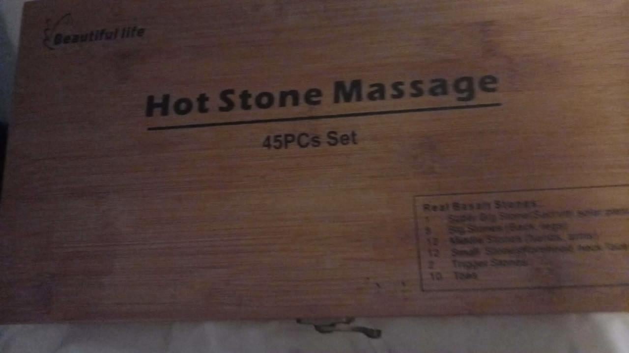 Hotstone massage apparaat met extra set van 45 stenen