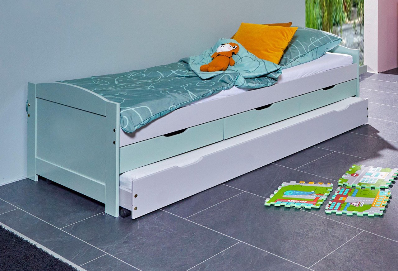 Eenpersoons bed 90 x 200 cm voor logeerkamer of kinderkamer