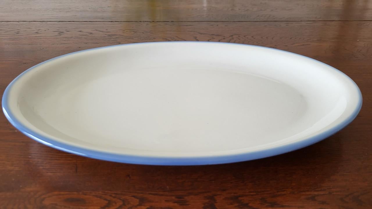 Pools aardewerk (Pruszkow) schaal ovaal 33,5 x 23,5 cm