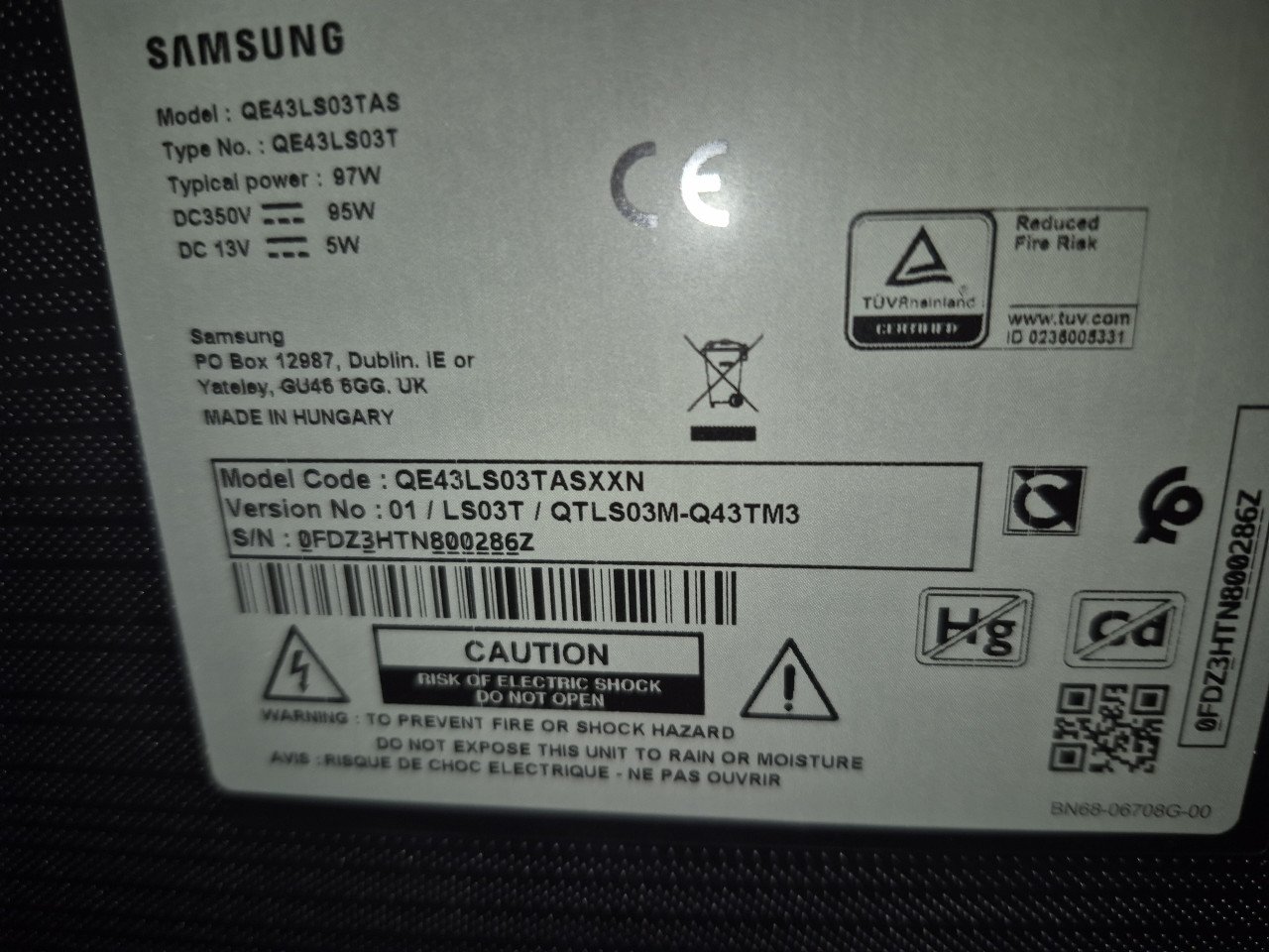 Samsung tv the frame schilderij