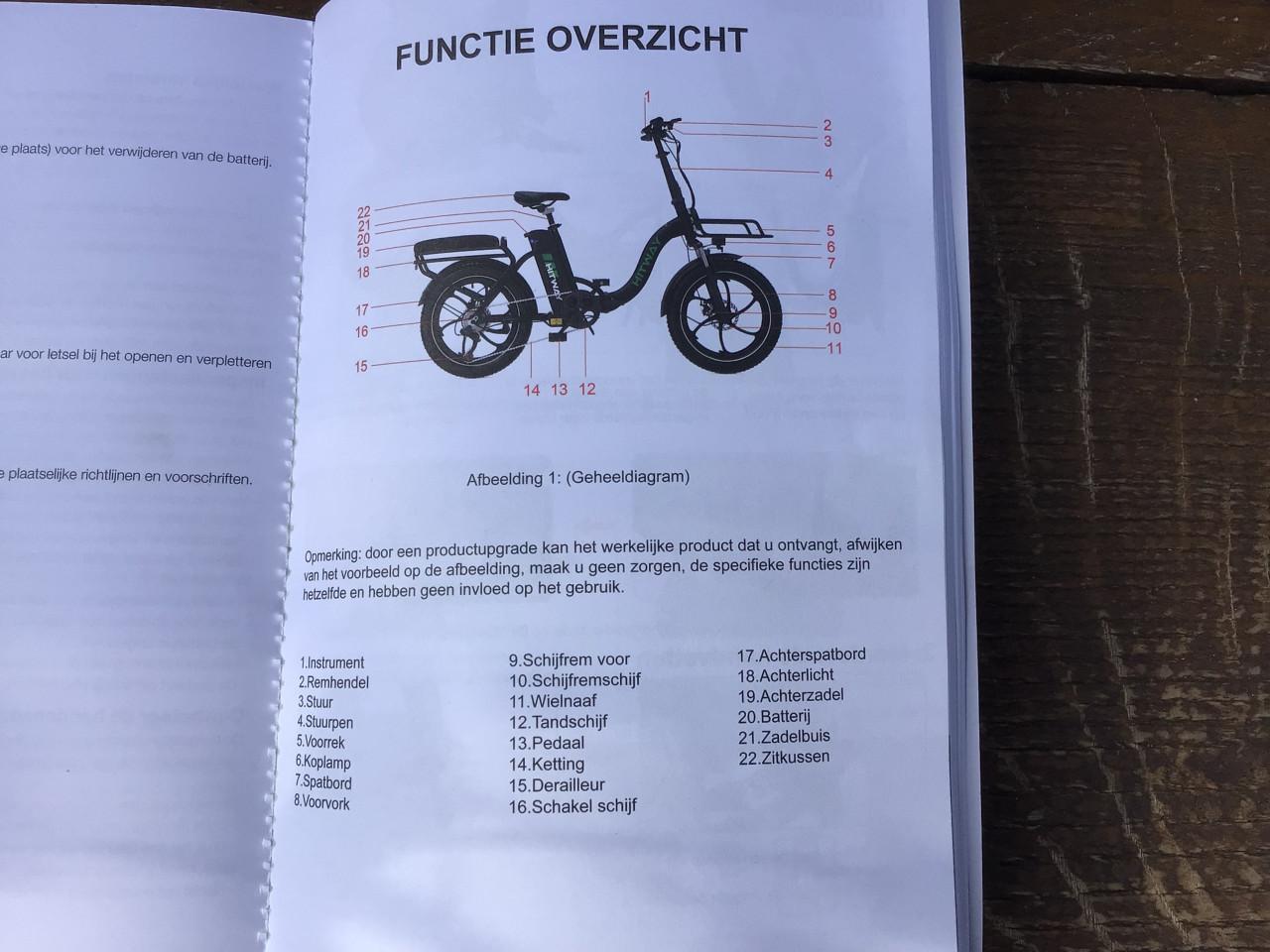 Electrische vouwfiets, semi fatbike. Trapondersteuning aandrijving tot 250