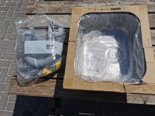 RVS KEUKEN SPOELBAK MET AFVOER