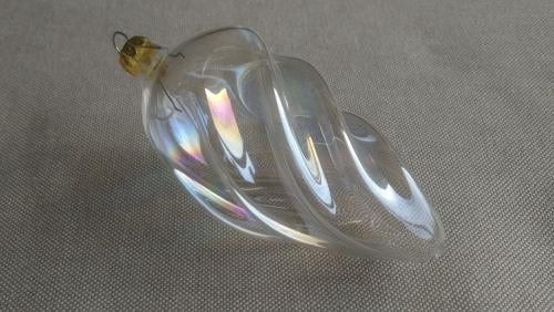 Kerstbal glas pegel gedraaid 12 cm