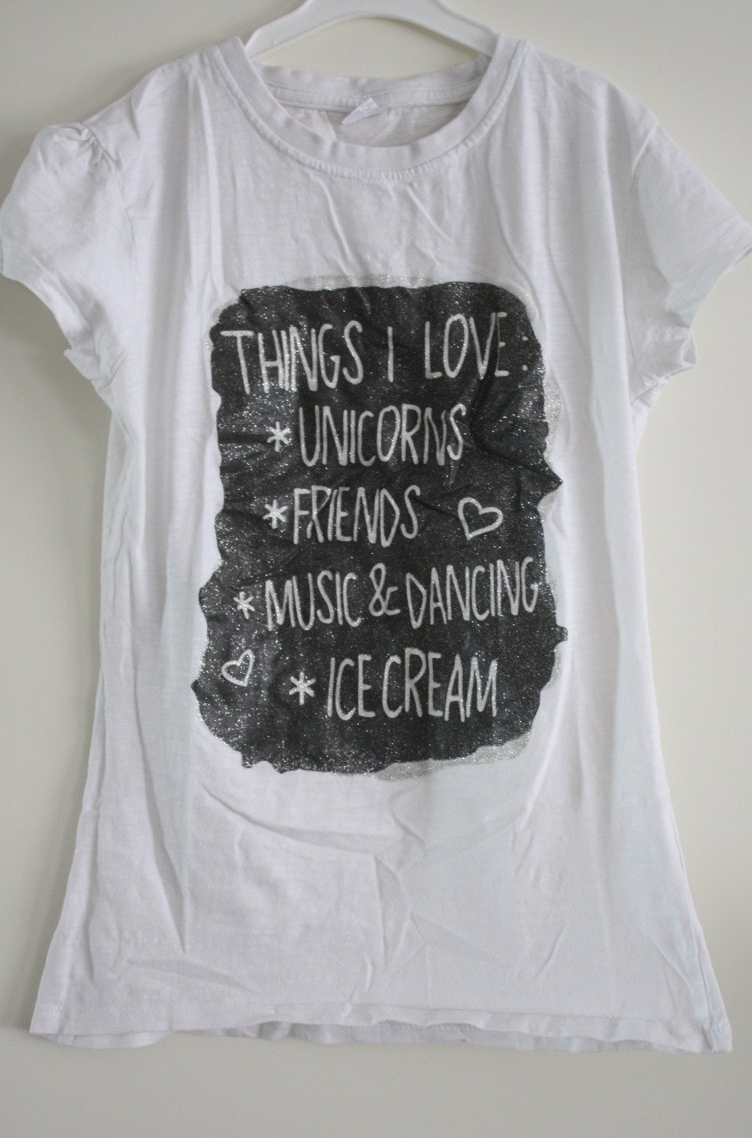 Wit shirt met print maat 146-152