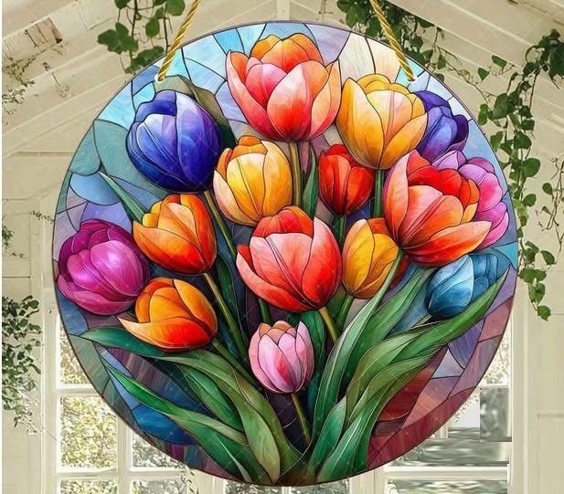 Raamhanger tulpen ( kleurrijk )
