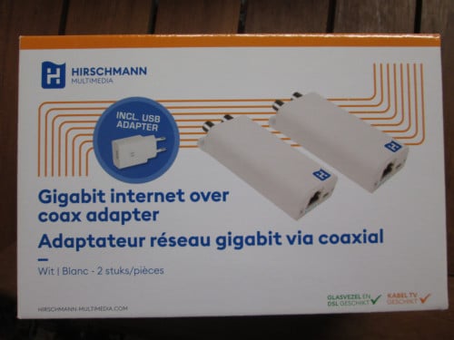 Hirschman internet via coax kabel set NIEUW INCA 1G white set