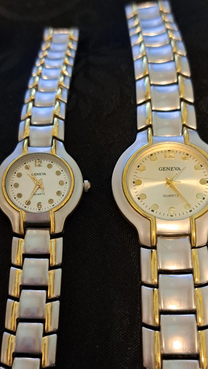 2 Stainless steel horloges en 1 armband