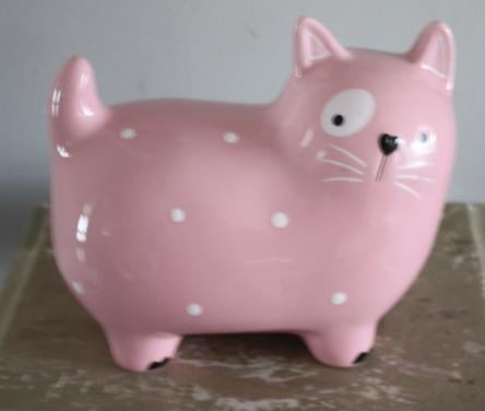 Roze stenen poezen spaarpot