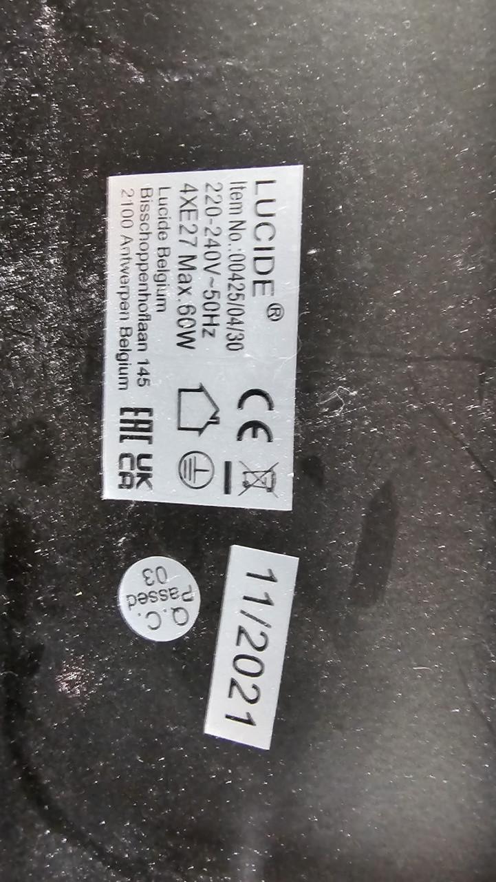 Plafondlamp lucide metaal zwart diagonaal