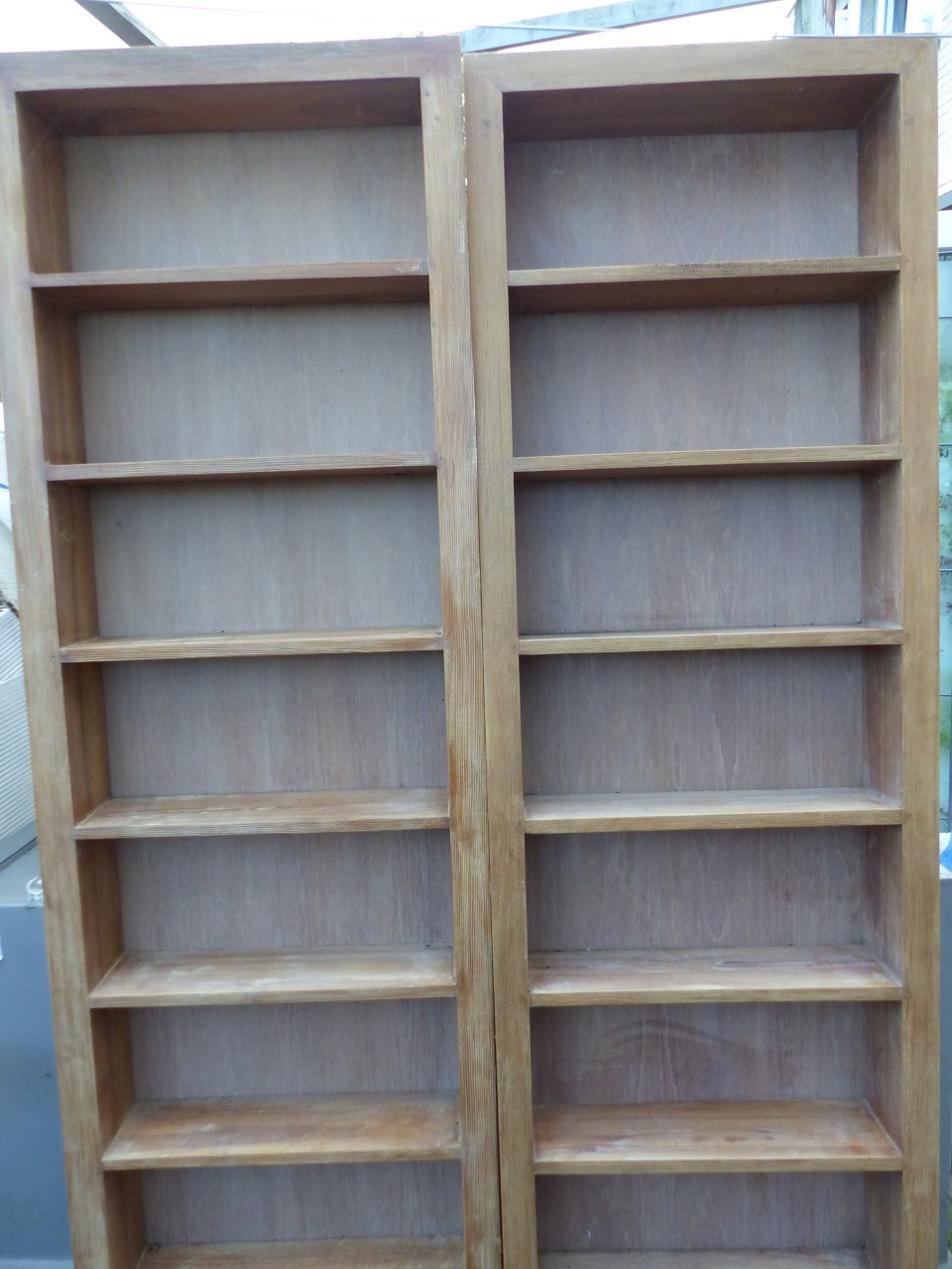 Boekenkast vitrinekast teakhout 2 stuks 60b16d201hoog hangkast