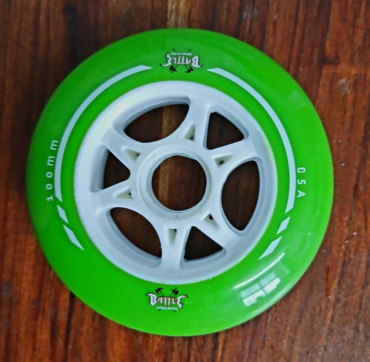 Skeelerwielen 100mm (8st, 1x gebruikt)