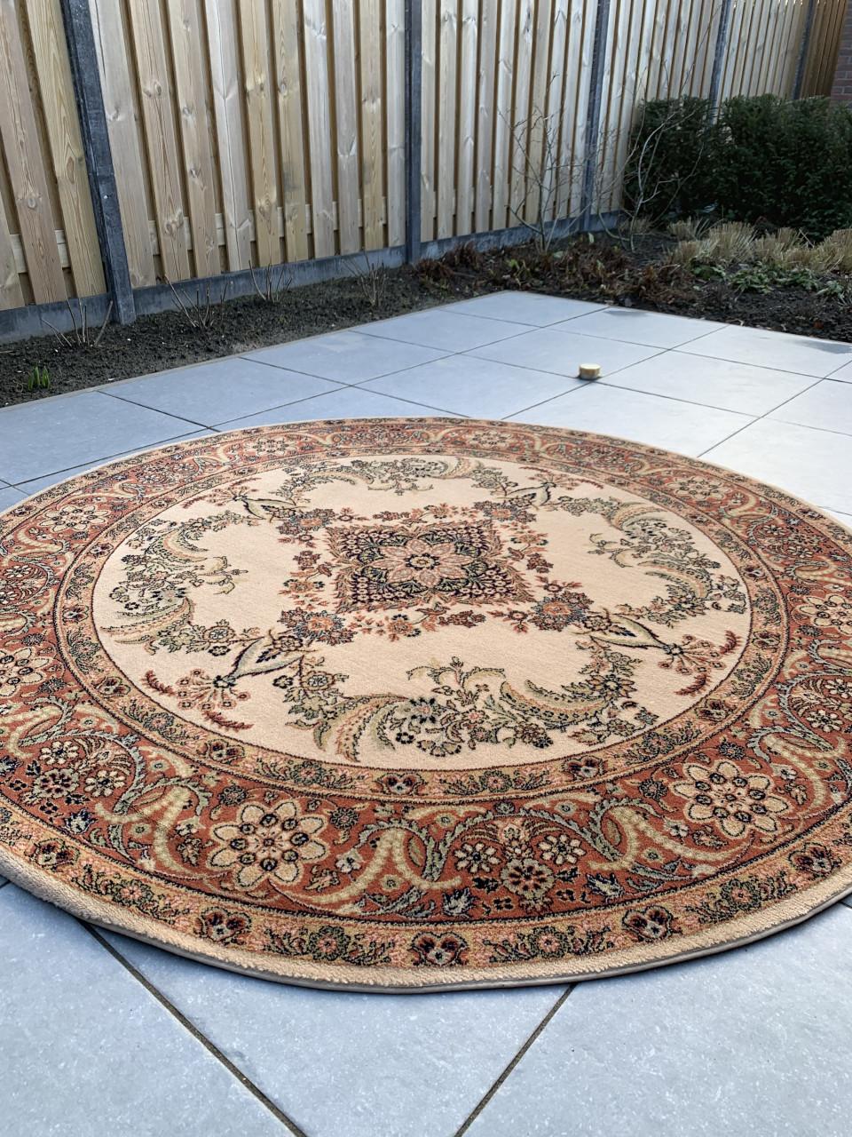 ✨Prachtig Sfeervol Rond Vintage Vloerkleed van Zuiver Scheerwol ✨