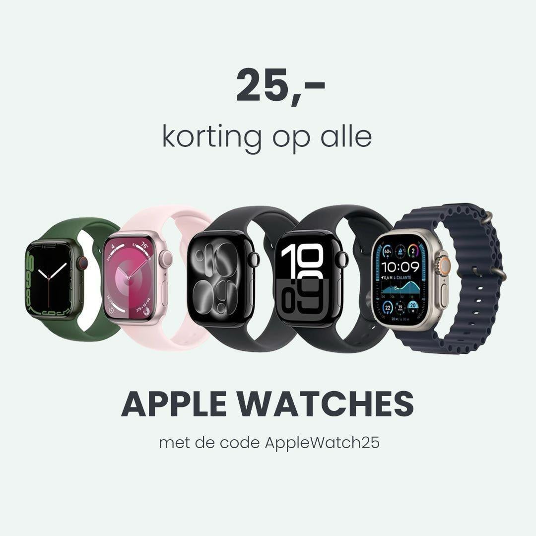 Actie | Refurbished Apple Watches met 25 euro korting - 1 jaar garantie