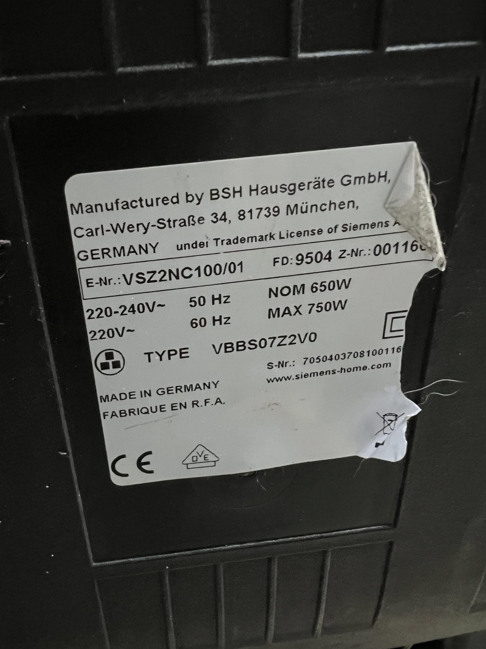 Siemens compacte Stofzuiger als nieuw
