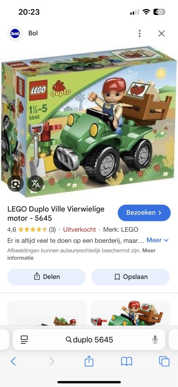 Duplo dierentuintruck 6172 & dierenverzorger 5632 & quad 5645