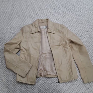 Leren damesjasje beige maat 36