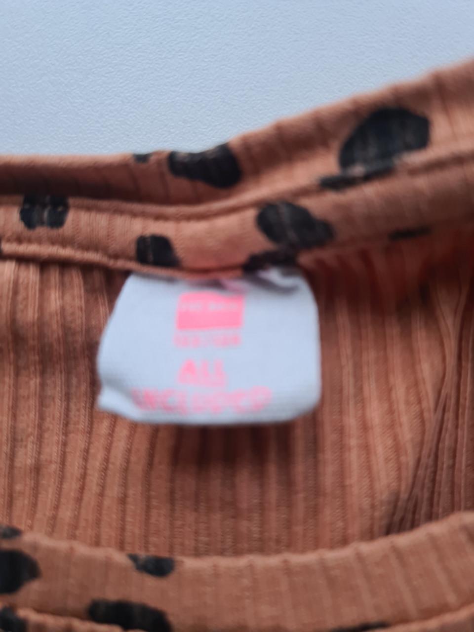 Roestbruin panterprint shirt van Hema  Mt 122-128