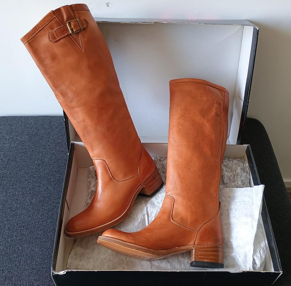 NIEUWE leren laarzen - merk SENDRA - maat 40 ...