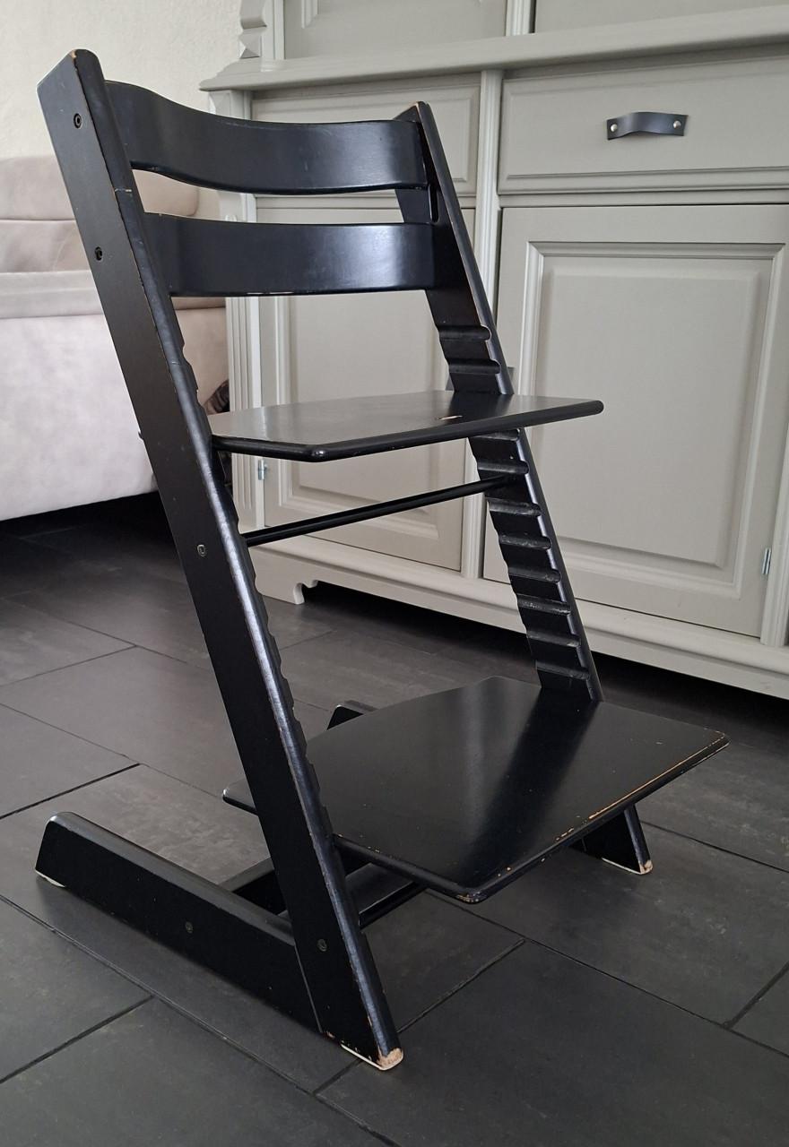 Zwarte Trip trap stoel + beugelset