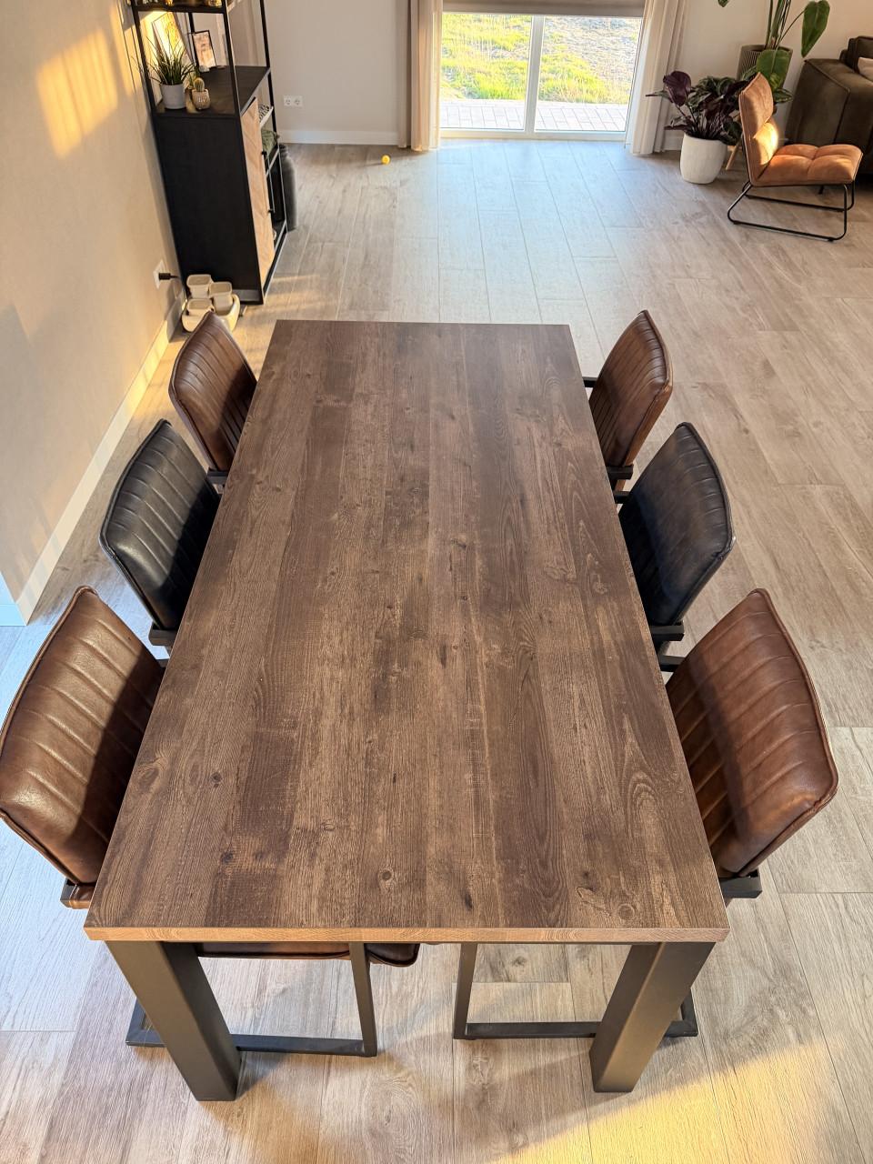 Eetkamerset met 6 stoelen - industrieel