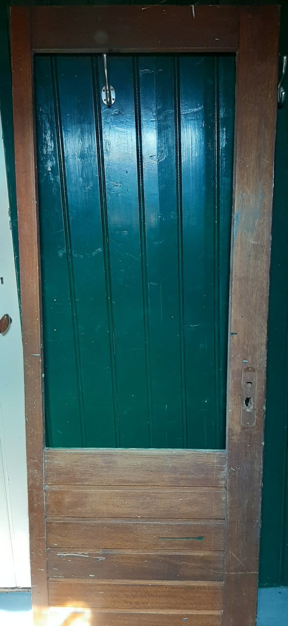 Hardhouten achterdeur 191x72cm met raamopening