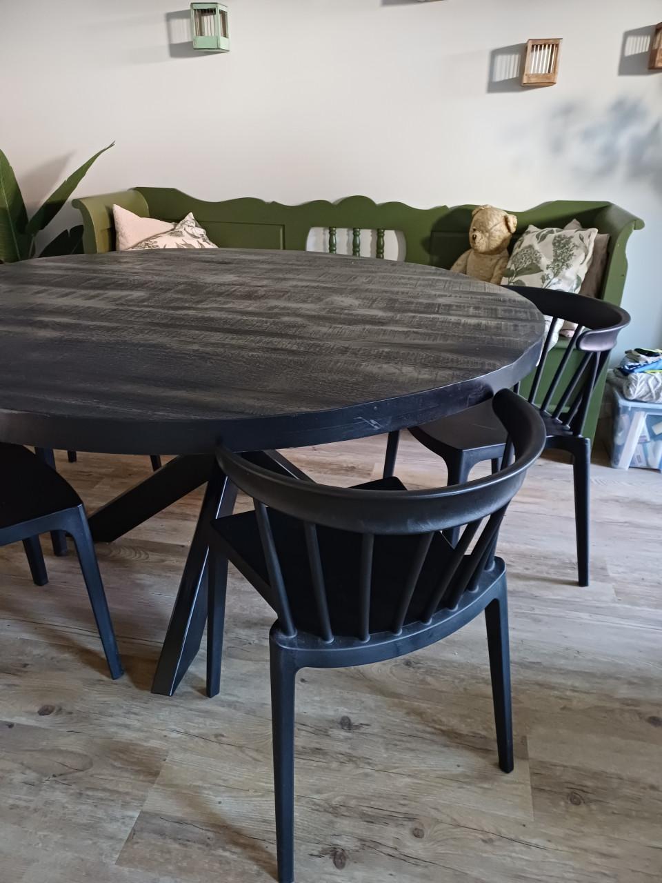 Set van 5 zwarte Woood stoelen