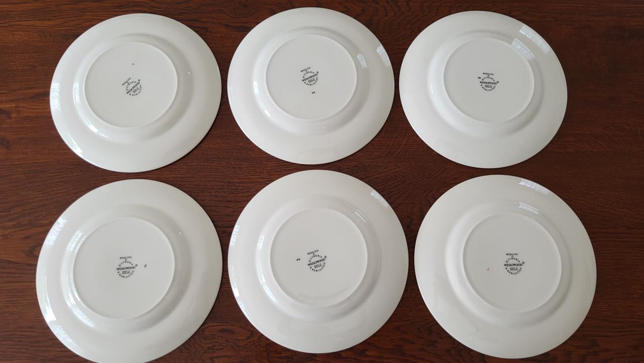 Set v 6 Wedgwood Rosalind gebaksbordjes 18 cm - NIEUW
