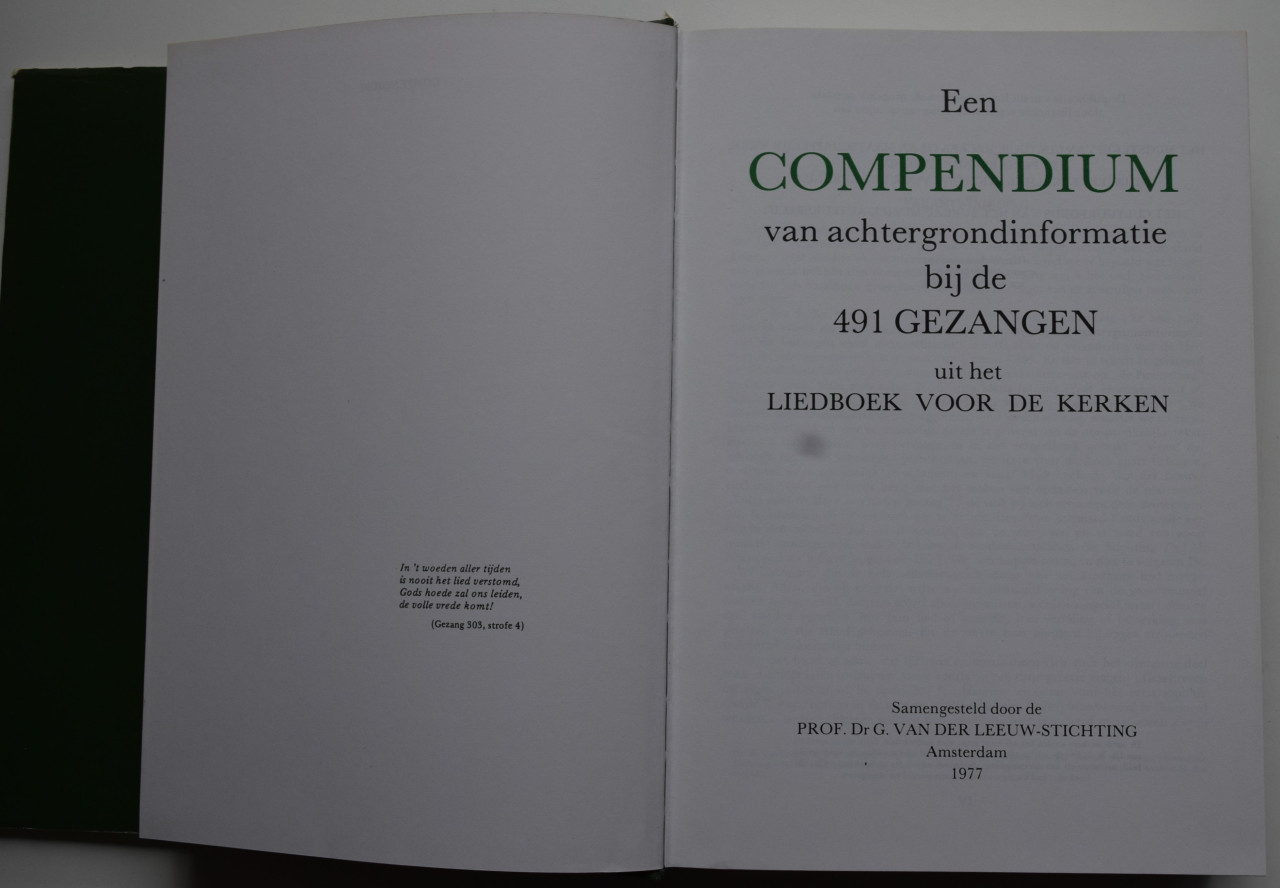 Een Compendium van achtergrondinformatie bij de 491 Gezangen