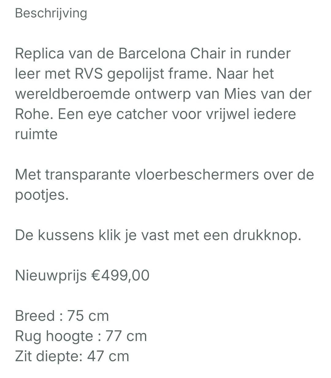 Barcelona Chair, replica