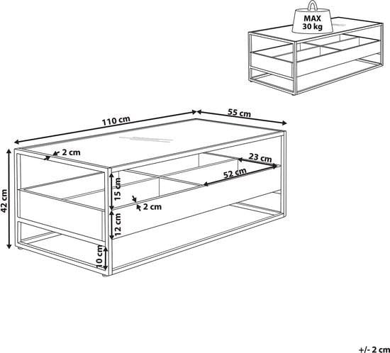 Unieke Zwart metalen Salontafel met glasplaat en plantjes