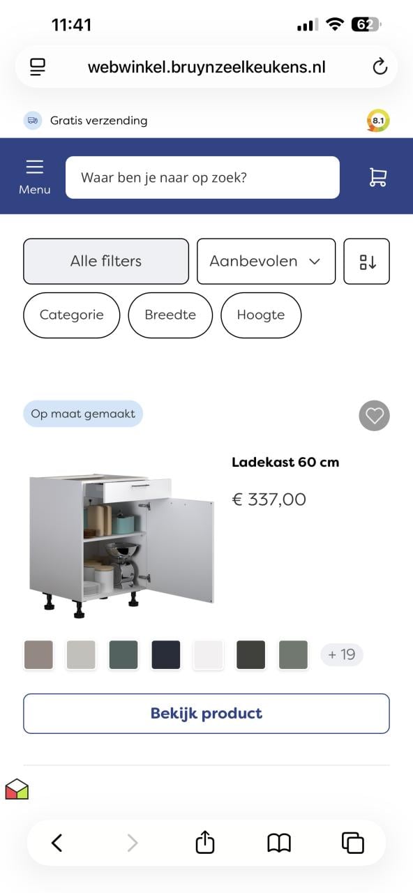 Bruynzeel keuken - hout/eiken/zand/RVS/grijs