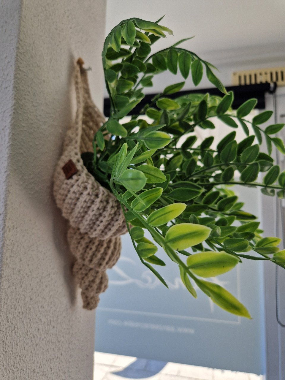 Gehaakte jutten kunstplanten schelp
