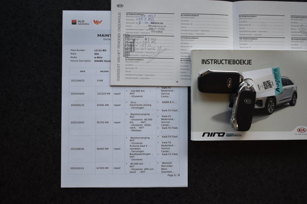 Kia E-niro dynamicplusline 64 kwh soh 99.6% | stoelverwarming | schuifdak |