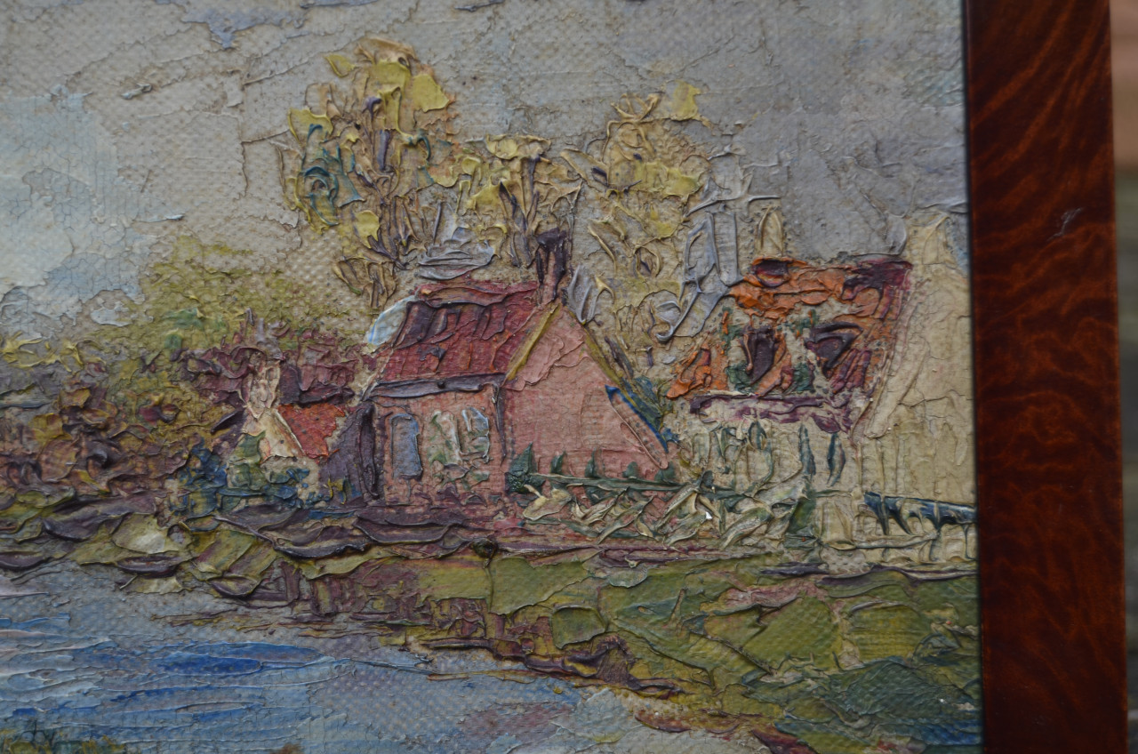 Kleine olieverf M. de Poerck 1922