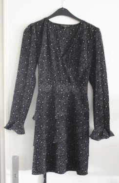 Zwart wit jurk met sterretjes print  maat xs