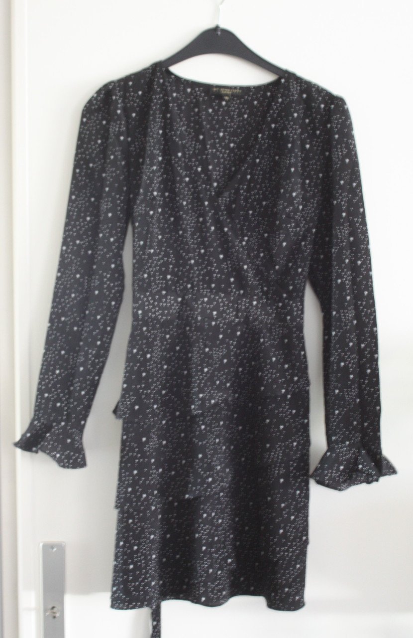 Zwart wit jurk met sterretjes print  maat xs