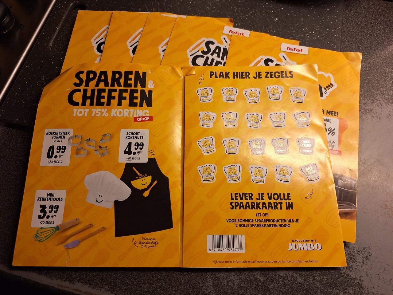 6 spaarkaarten Jumbo bakzegels