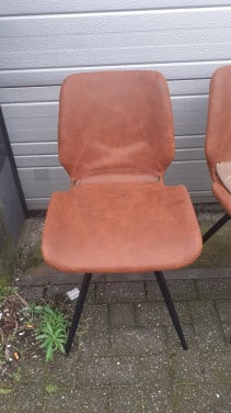 4 x Eetkamerstoelen met extra losse kussens & Zit-zak