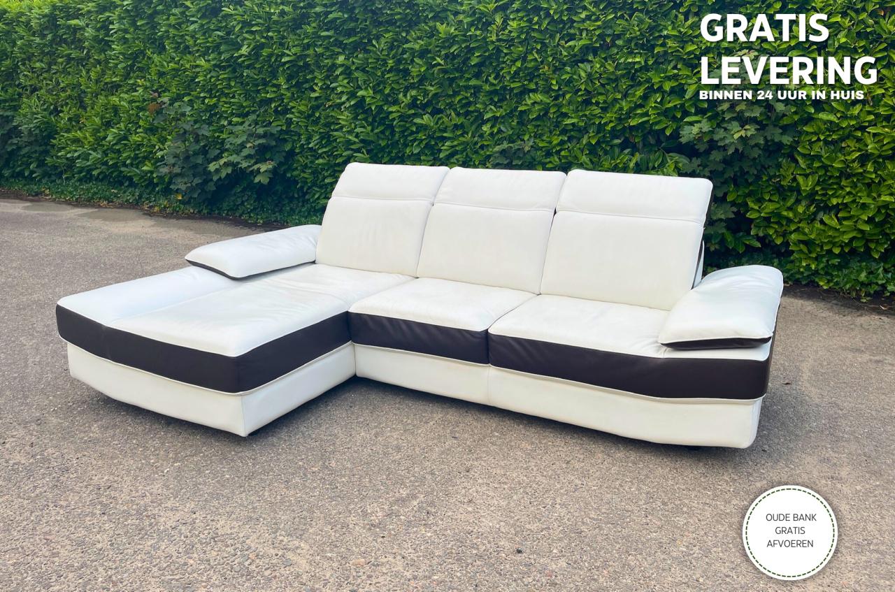 GRATIS LEVERING HEEL BENELUX + DACH Chateau d'Ax Echt Leer Hoekbank