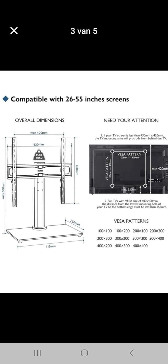 TV standaard Bontec 26 - 55 inch