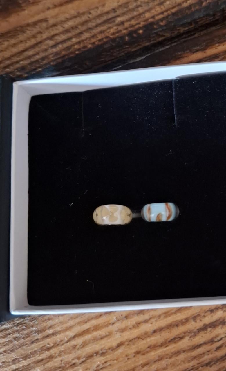 Twee mooie nieuwe glas bedels Trollbeads