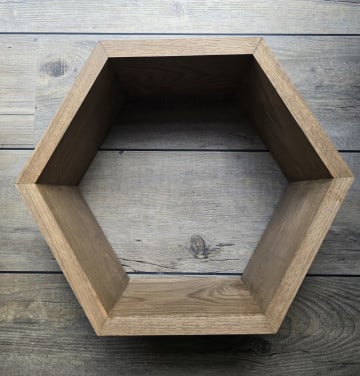 Hexagon wandplanken eikenhout, 9 stuks