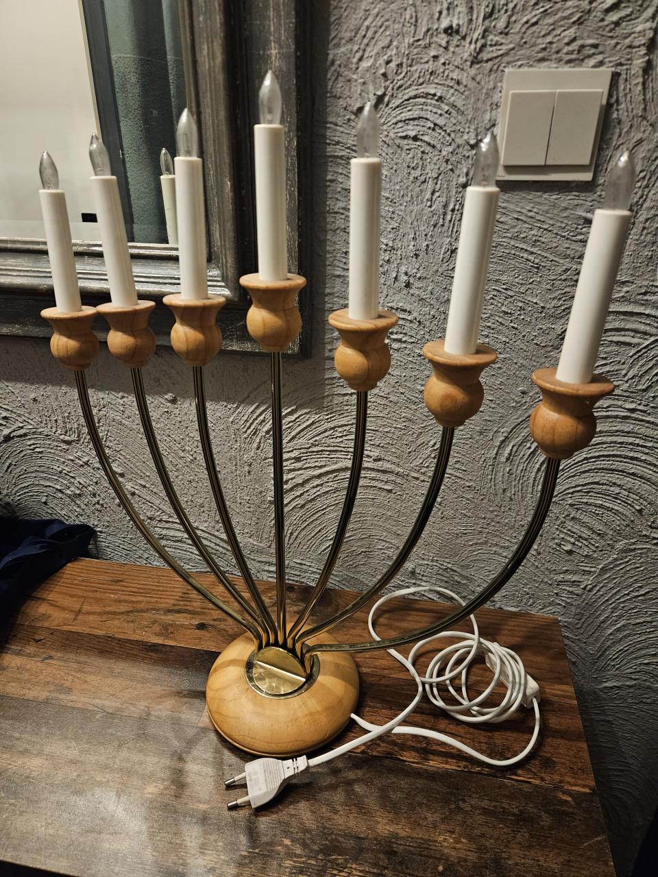 Vintage elektrische kandelaar met 7 kaarsen, afkomst Zweden